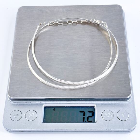 Vintage Italy Sterling Silver 925 2.5mm Flat Snake Chain Necklace 16”-18” - Picture 3 of 4